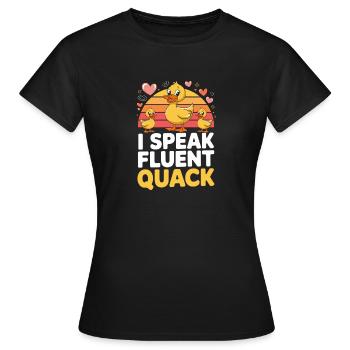 Je parle couramment coin, canard drôle, famille de canards - T-shirt Femme - noir - Devant - AI Model Female 172 dark (172cm)