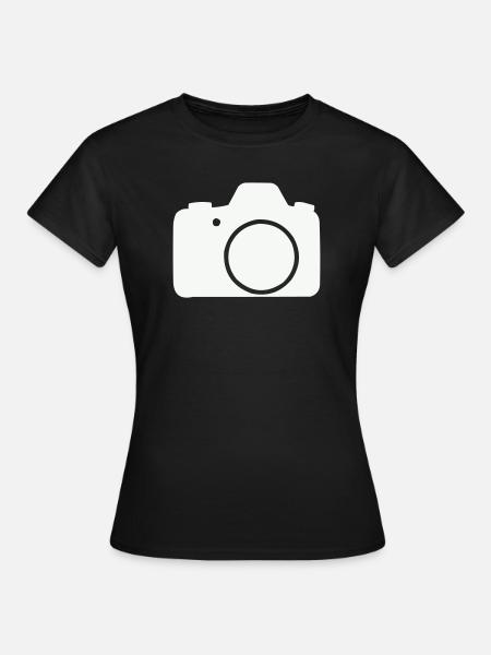 Kamera Linien-Icon Design - Frauen T-Shirt - Schwarz