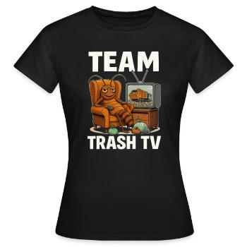 Team Trash TV - T-shirt Femme - noir - Devant - AI Model Female 172 dark (172cm)