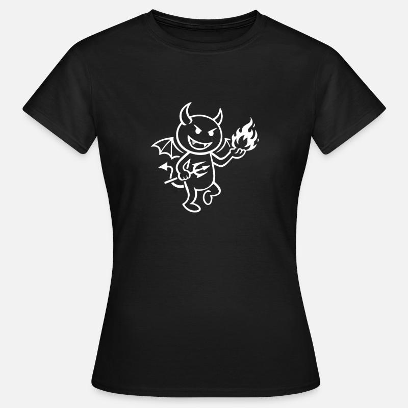 Fire Demon with Flame Ball - Devil - Women's T-Shirt - black