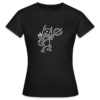 Devilish Flames - Devil with Flames - Women's T-Shirt - black - Front - AI Model Female 172 dark (172cm)
