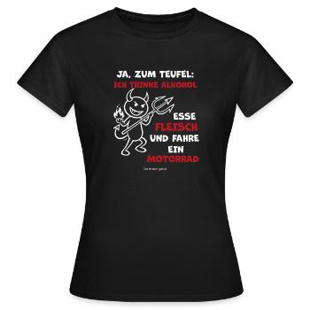 Devilish Drinker Motorcycle - Women's T-Shirt - black - Front - AI Model Female 172 dark (172cm)