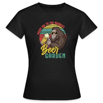 Sasquatch Biergarten Retro - Frauen T-Shirt - Schwarz - Vorne - AI Model Female 172 dark (172cm)