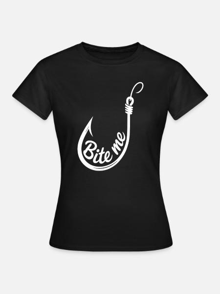 Bite Me Hook Illustration - Frauen T-Shirt - Schwarz