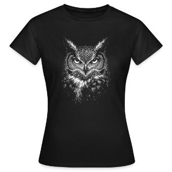 Eagle owl - Women's T-Shirt - black - Front - AI Model Female 172 dark (172cm)