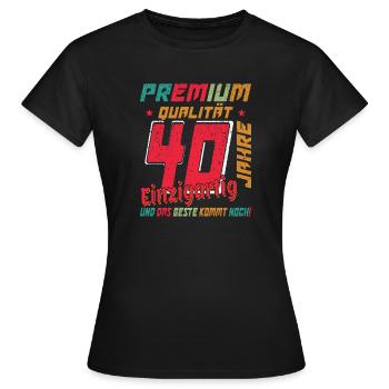 40 Jahre Jubiläum Premium - Frauen T-Shirt - Schwarz - Vorne - AI Model Female 172 dark (172cm)