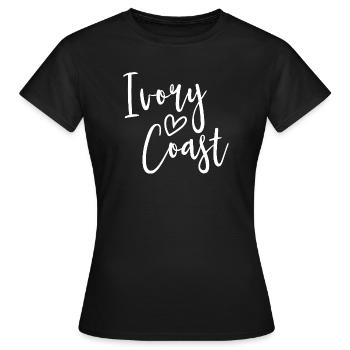 Cœur d’Ivoire Les Femmes Aiment la Côte d’Ivoire - T-shirt Femme - noir - Devant - AI Model Female 172 dark (172cm)