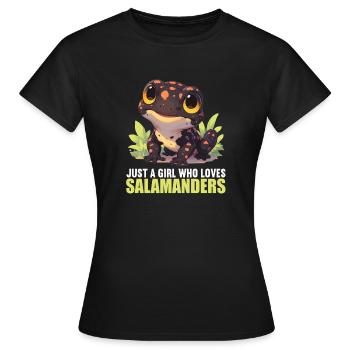 Salamandre de feu Salamandre - T-shirt Femme - noir - Devant - AI Model Female 172 dark (172cm)