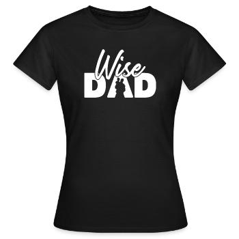 Wise Dad Silhouette Vaterschaft Elternschaft - Frauen T-Shirt - Schwarz - Vorne - AI Model Female 172 dark (172cm)