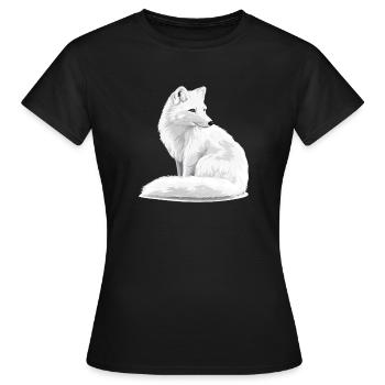 Illustration du Renard Blanche-Neige - T-shirt Femme - noir - Devant - AI Model Female 172 dark (172cm)