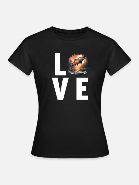Lachse Lachs - Frauen T-Shirt - Schwarz