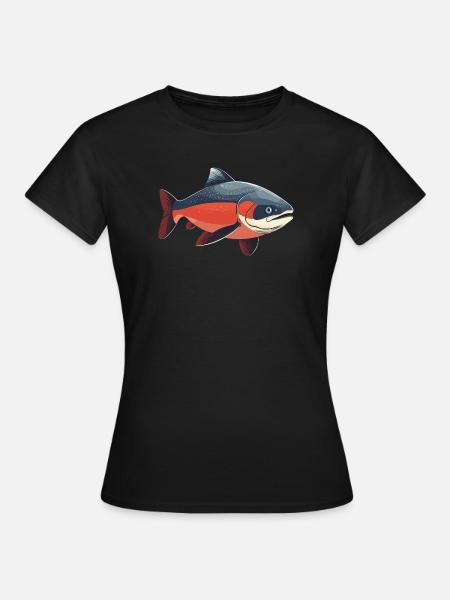 Lachse Lachs - Frauen T-Shirt - Schwarz