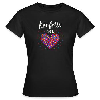 Carnival confetti in the heart of Shrovetide Carnival - Women's T-Shirt - black - Front - AI Model Female 172 dark (172cm)