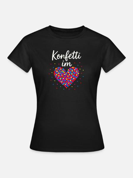 Karneval Konfetti Im Herzen Fastnacht Fasching - Frauen T-Shirt - Schwarz
