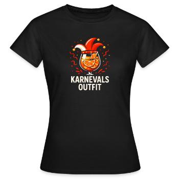 Karneval Outfit Fastnacht Fasching  - Frauen T-Shirt - Schwarz - Vorne - AI Model Female 172 dark (172cm)