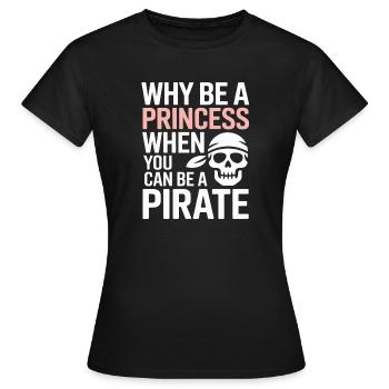 Princesse Pirate Audace - T-shirt Femme - noir - Devant - AI Model Female 172 dark (172cm)