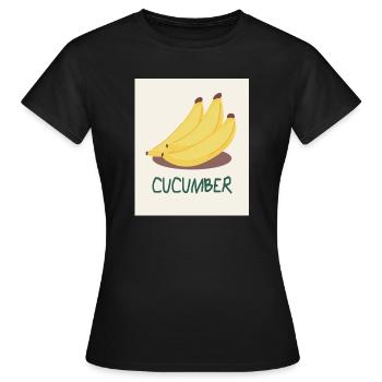 Concombre Banana – Jeu de mots amusant - T-shirt Femme - noir - Devant - AI Model Female 172 dark (172cm)
