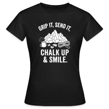 Grip It, Send It, Smile - Women's T-Shirt - black - Front - AI Model Female 172 dark (172cm)