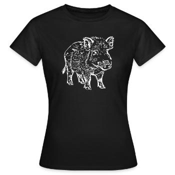 Wildschwein - Frauen T-Shirt - Schwarz - Vorne - AI Model Female 172 dark (172cm)