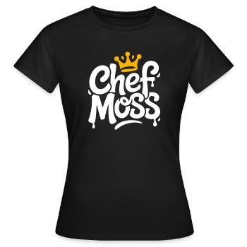 Chefmoss with Crown – Cool Chefin Design - Women's T-Shirt - black - Front - AI Model Female 172 dark (172cm)