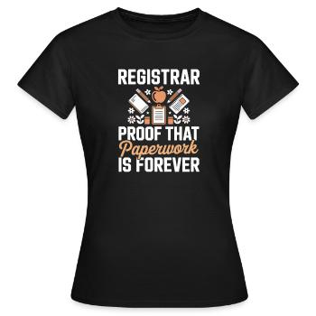 Secretary, School Office, Organisation, Receptionist - Women's T-Shirt - black - Front - AI Model Female 172 dark (172cm)