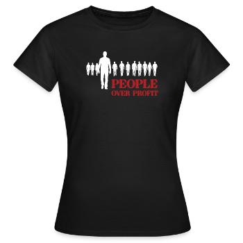 Les gens plutôt que le profit - T-shirt Femme - noir - Devant - AI Model Female 172 dark (172cm)