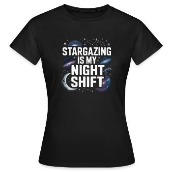 Astronomer Galaxy Outerspace Universe Astronomy - Women's T-Shirt - black - Front - AI Model Female 172 dark (172cm)