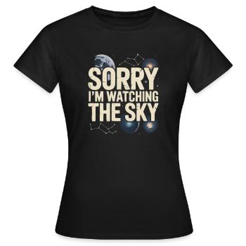 Astronomer Galaxy Outerspace Universe Astronomy - Women's T-Shirt - black - Front - AI Model Female 172 dark (172cm)