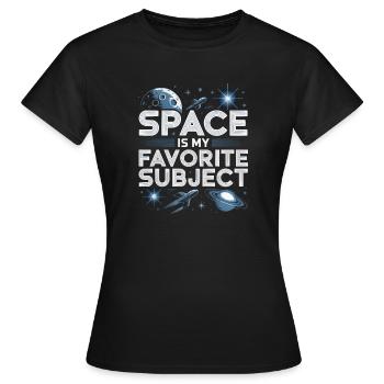 Astronomer Galaxy Outerspace Universe Astronomy - Women's T-Shirt - black - Front - AI Model Female 172 dark (172cm)
