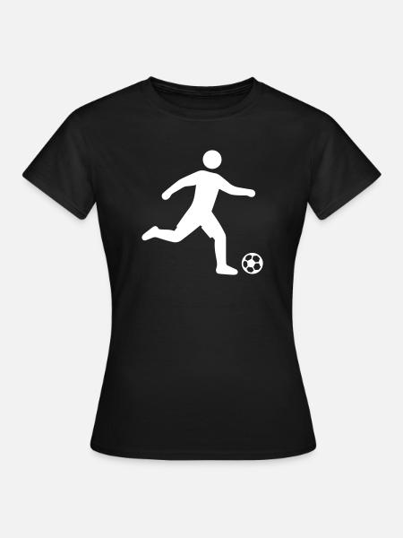 Fussballer Silhouette - Frauen T-Shirt - Schwarz