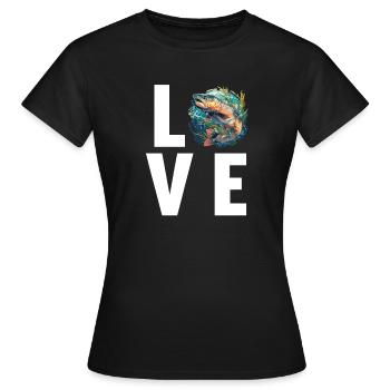 Saumon Saumon - T-shirt Femme - noir - Devant - AI Model Female 172 dark (172cm)