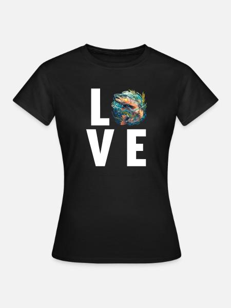 Lachse Lachs - Frauen T-Shirt - Schwarz