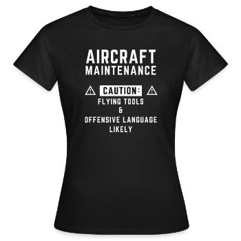 Mise en garde pour la maintenance des aéronefs - T-shirt Femme - noir - Devant - AI Model Female 172 dark (172cm)