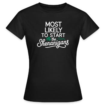 Am ehesten wird er Unfug anfangen - Frauen T-Shirt - Schwarz - Vorne - AI Model Female 172 dark (172cm)