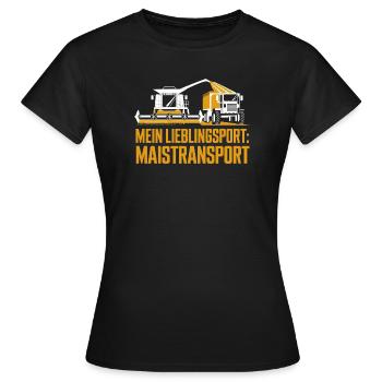  Mein Lieblingssport Maistransport Maishäcksler - Frauen T-Shirt - Schwarz - Vorne - AI Model Female 172 dark (172cm)