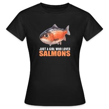 Saumon Saumon - T-shirt Femme - noir - Devant - AI Model Female 172 dark (172cm)