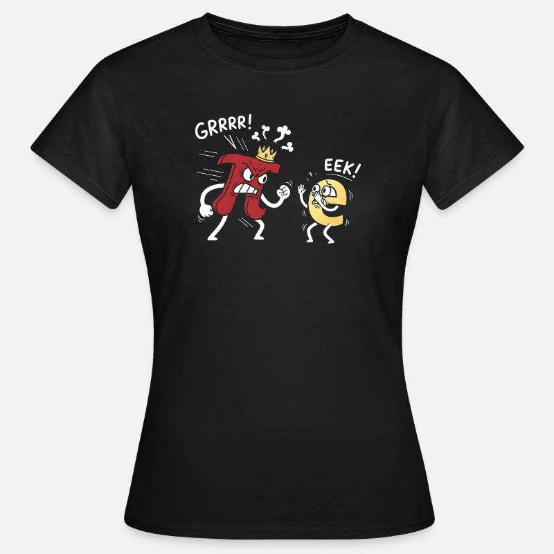 Mathematik Konstanten Pi bedroht e Comic - Frauen T-Shirt - Schwarz