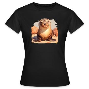 Lions de mer Lion de mer - T-shirt Femme - noir - Devant - AI Model Female 172 dark (172cm)
