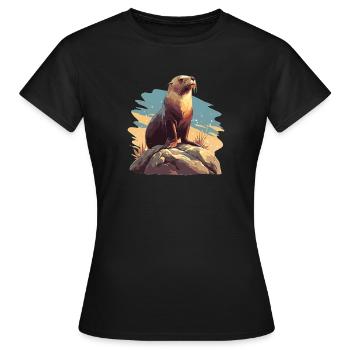 Lions de mer Lion de mer - T-shirt Femme - noir - Devant - AI Model Female 172 dark (172cm)