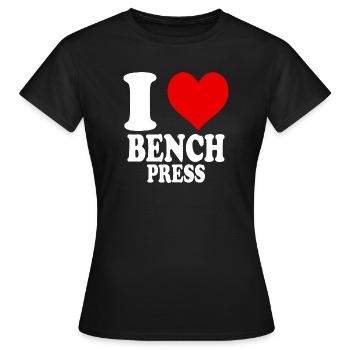 J’adore le développé couché, la salle de sport, le bodybuilding, le fitness - T-shirt Femme - noir - Devant - AI Model Female 172 dark (172cm)