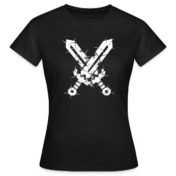 Combat des failles des épées croisées - T-shirt Femme - noir - Devant - AI Model Female 172 dark (172cm)