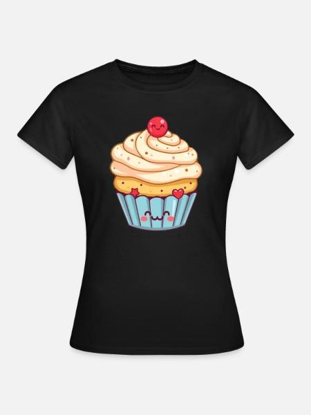 Kawaii Cupcake Kawaii sweets Kawaii Kuchen - Frauen T-Shirt - Schwarz
