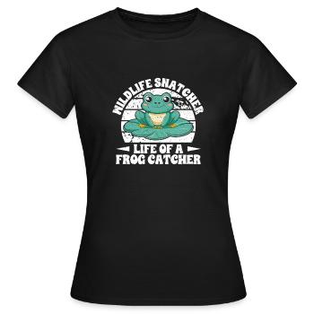 Grenouille attrape-grenouille, Grenouille dragueuse - T-shirt Femme - noir - Devant - AI Model Female 172 dark (172cm)