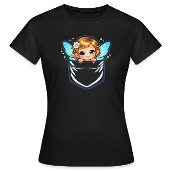 Portail de la Poche des Anges - T-shirt Femme - noir - Devant - AI Model Female 172 dark (172cm)