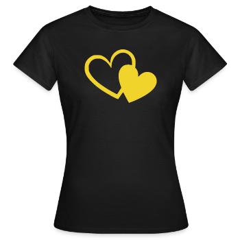 gelbes Herz gelb Geschenk Valentinstag - Frauen T-Shirt - Schwarz - Vorne - AI Model Female 172 dark (172cm)