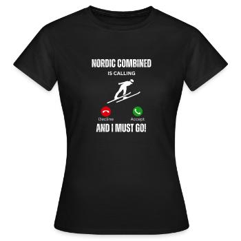 Appel combiné nordique - T-shirt Femme - noir - Devant - AI Model Female 172 dark (172cm)