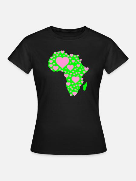 Afrika Herzmuster - Frauen T-Shirt - Schwarz