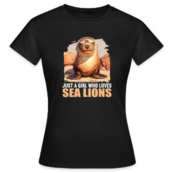 Lions de mer Lion de mer - T-shirt Femme - noir - Devant - AI Model Female 172 dark (172cm)