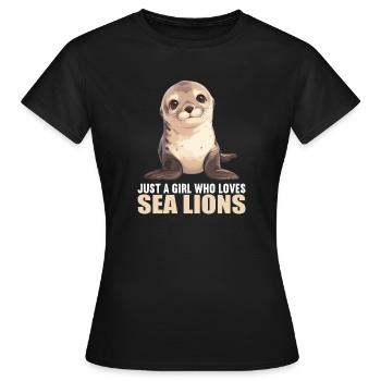 Lions de mer Lion de mer - T-shirt Femme - noir - Devant - AI Model Female 172 dark (172cm)