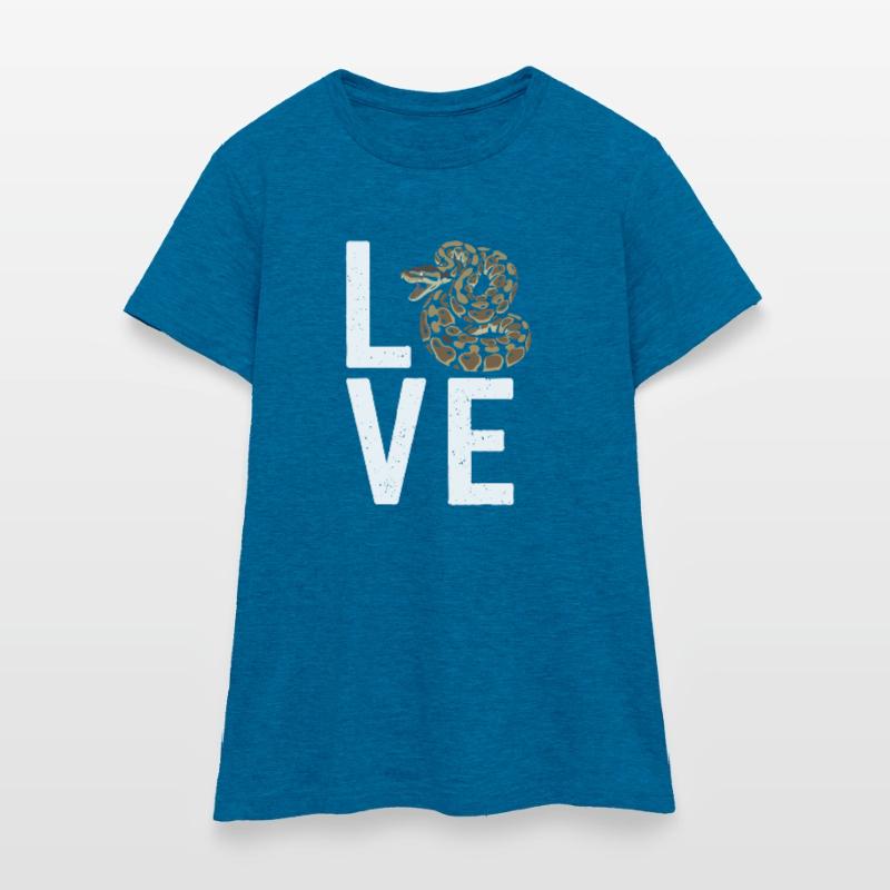 Königspython Schlangen LOVE Terrarium Python Frauen T-Shirt